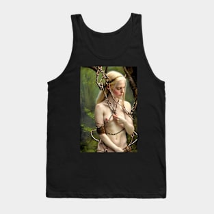 Elven Forest Princess in Bondage Chains NSFW AI Art Tank Top